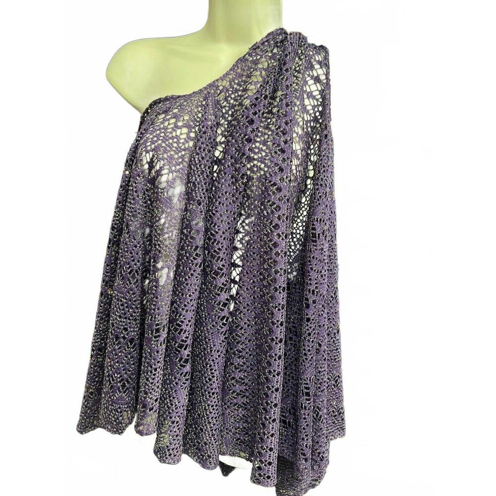 NEW SHAWL DAWLS women's delecate lace shawl in purple gold